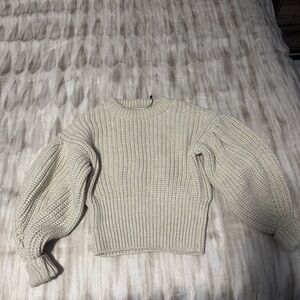 Zara Cream Textured Knit Sweater